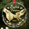 Custom Circle Glass Ornament - Personalized Christmas Best Friend Birthday Gifts For Women, Besties, Sisters, BFF - My Person My Bestie