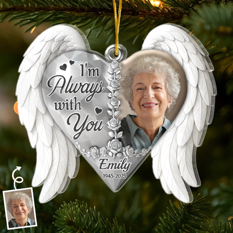 Custom Photo Acrylic Ornament - Personalized Christmas Memorial Sympathy Gifts For Loss Of Mom, Dad - Guiding Me From Heaven