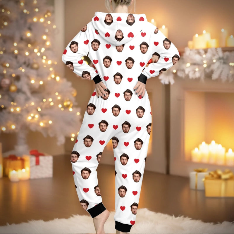 Custom Photo Adult Onesie - Personalized Anniversary Christmas Wedding Gifts For Husband And Wife, Him And Her - Wear Your Love, Literally