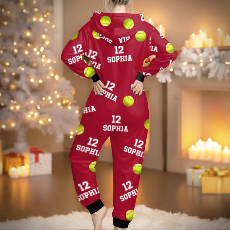 Custom Adult Onesie - Personalized Christmas Birthday Softball Gifts For Softball Lovers, Sports Fans, Sports Lovers - Fastpitch Fever