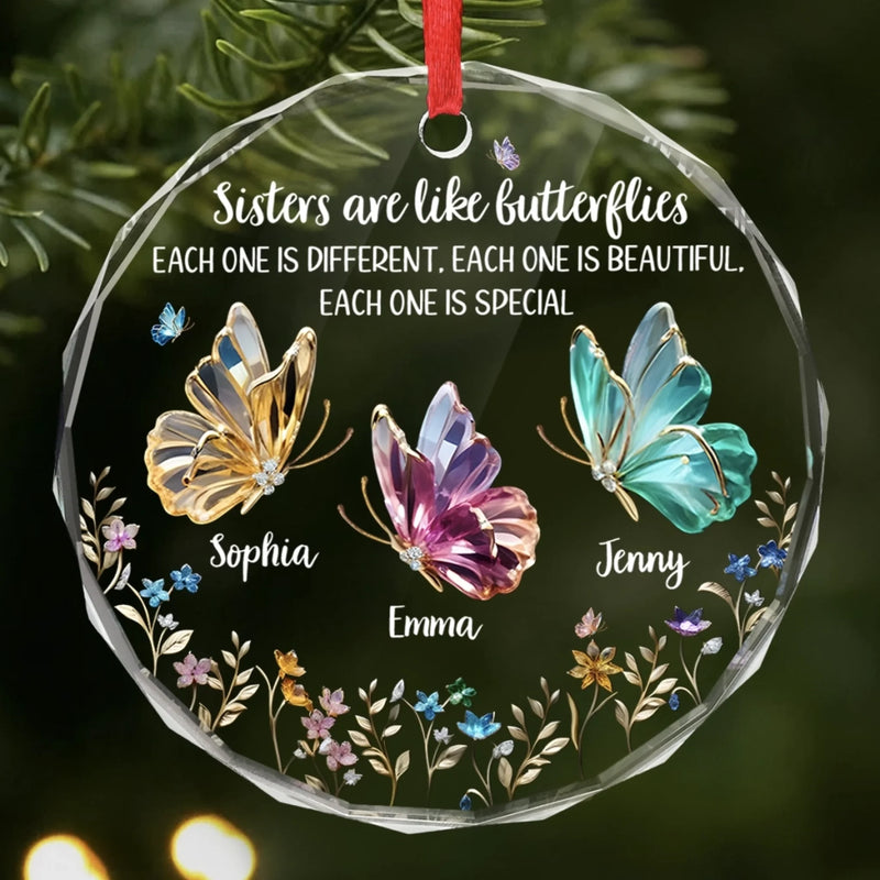 Custom Circle Glass Ornament - Personalized Best Friend Christmas Birthday Gifts For Women, Besties, Sisters, BFF - Together We Make Life Sweeter