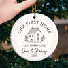 Custom First Christmas In New Home Ceramic Ornament - Personalized Anniversary Christmas Wedding Gifts For Husband And Wife, Him And Her, New Homeowners, Couples, Friends - Home For The Holidays