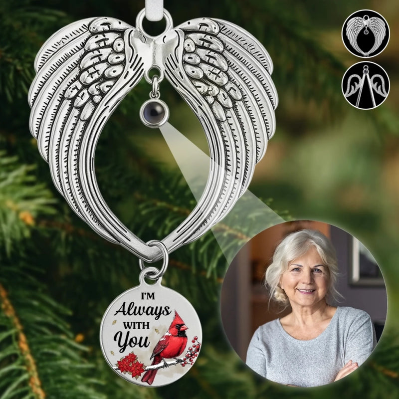 Custom Photo Projection Ornament With Charm - Personalized Christmas Memorial Sympathy Gifts For Loss Of Mom, Dad - Forever In The Hearts Of Many