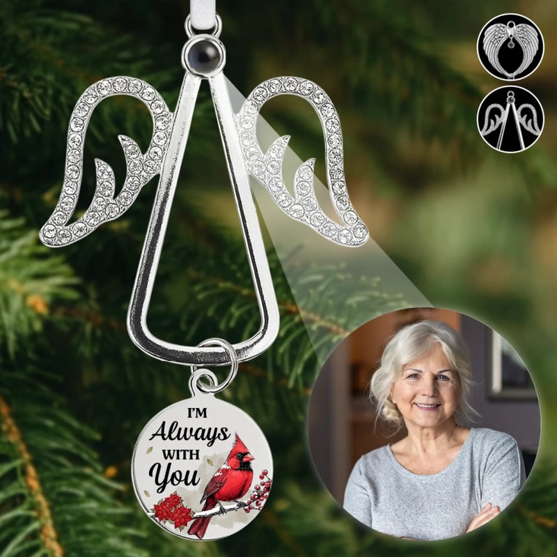 Custom Photo Projection Ornament With Charm - Personalized Christmas Memorial Sympathy Gifts For Loss Of Mom, Dad - Forever In The Hearts Of Many