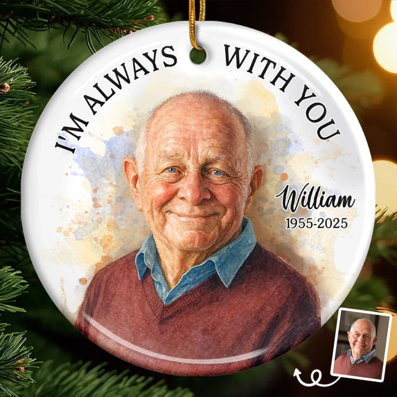 Custom Photo Ceramic Ornament - Personalized Christmas Memorial Sympathy Gifts For Loss Of Mom, Dad - A Life Of Love Remembered Always