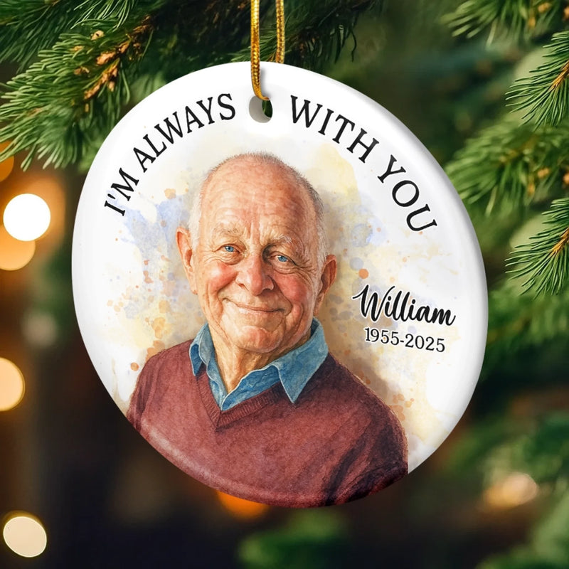 Custom Photo Ceramic Ornament - Personalized Christmas Memorial Sympathy Gifts For Loss Of Mom, Dad - A Life Of Love Remembered Always