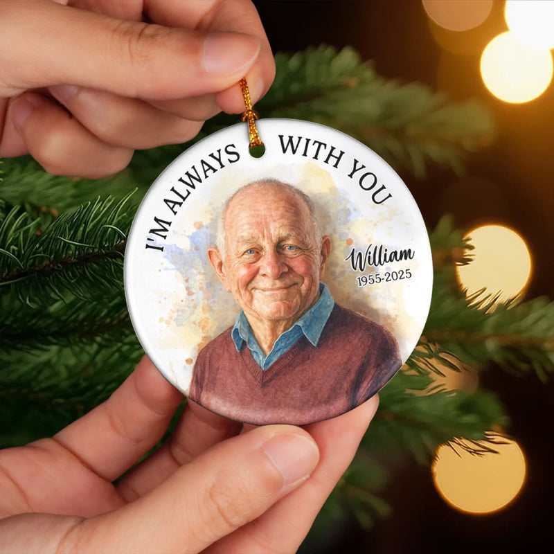 Custom Photo Ceramic Ornament - Personalized Christmas Memorial Sympathy Gifts For Loss Of Mom, Dad - A Life Of Love Remembered Always