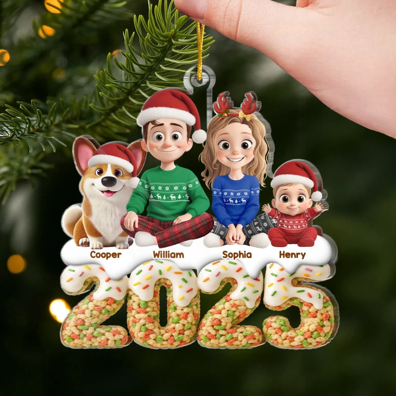 Custom Acrylic Ornament - Personalized Christmas Birthday Gifts For Family, Dog Cat Lovers - Joyful Memories