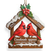 Custom Cardinal Wood Ornament - Personalized Christmas Memorial Sympathy Gifts For Loss Of Mom, Dad - Memories Carry Us Through Time