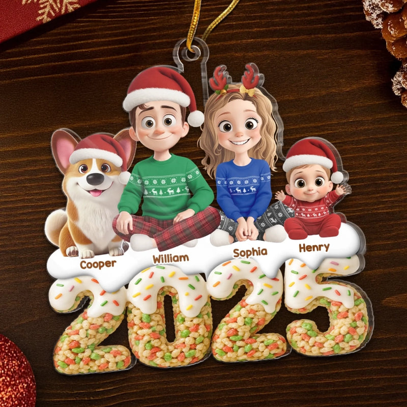 Custom Acrylic Ornament - Personalized Christmas Birthday Gifts For Family, Dog Cat Lovers - Joyful Memories