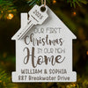 Custom First Christmas In New Home Wood Ornament - Personalized Anniversary Christmas Wedding Gifts For Husband And Wife, Him And Her, New Homeowners, Couples, Friends - Our Story Begins Here