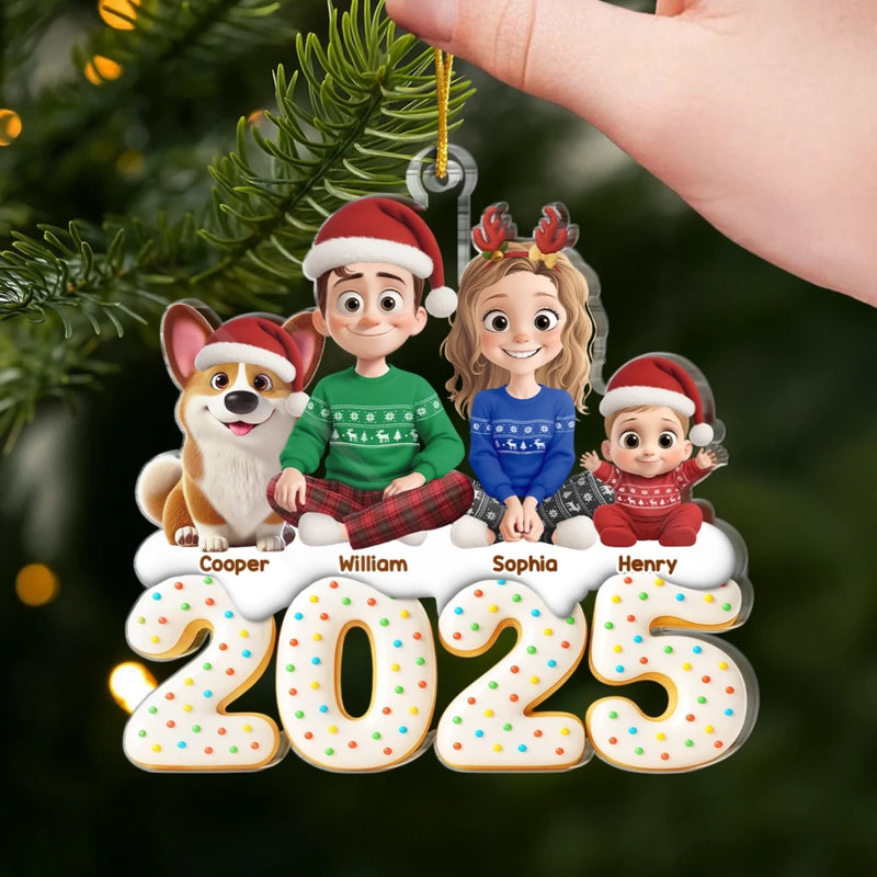 Custom Acrylic Ornament - Personalized Christmas Birthday Gifts For Family, Dog Cat Lovers - Joy Begins With Us