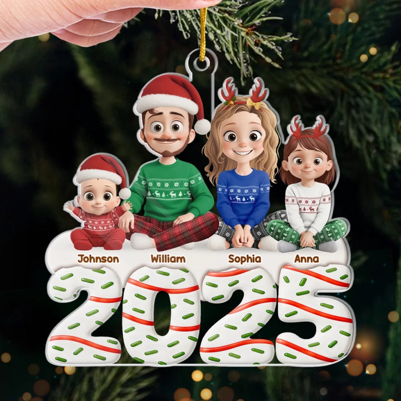 Custom Acrylic Ornament - Personalized Christmas Anniversary Birthday Gifts For Couples, Family, Husband And Wife With Kids - Our Family Is The Best Gift Of All