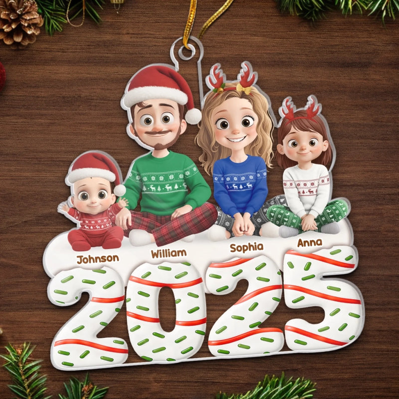 Custom Acrylic Ornament - Personalized Christmas Anniversary Birthday Gifts For Couples, Family, Husband And Wife With Kids - Our Family Is The Best Gift Of All