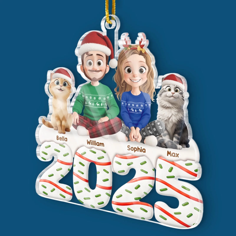 Custom Acrylic Ornament - Personalized Christmas Anniversary Birthday Gifts For Couples, Family, Husband and Wife, Cat Lovers, Cat Owners - Home Is Filled With Love And Gentle Purrs
