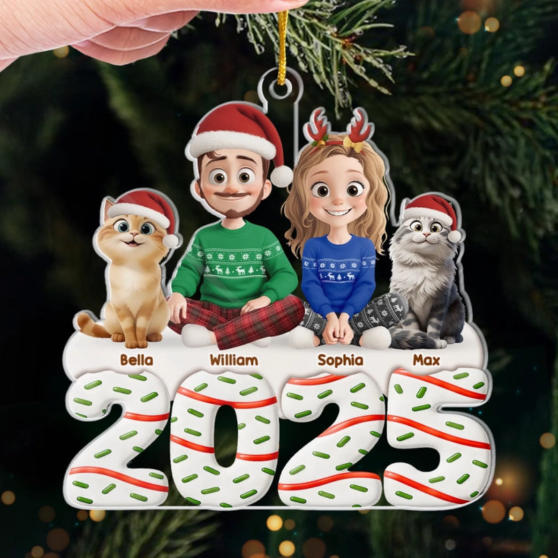Custom Acrylic Ornament - Personalized Christmas Anniversary Birthday Gifts For Couples, Family, Husband and Wife, Cat Lovers, Cat Owners - Home Is Filled With Love And Gentle Purrs