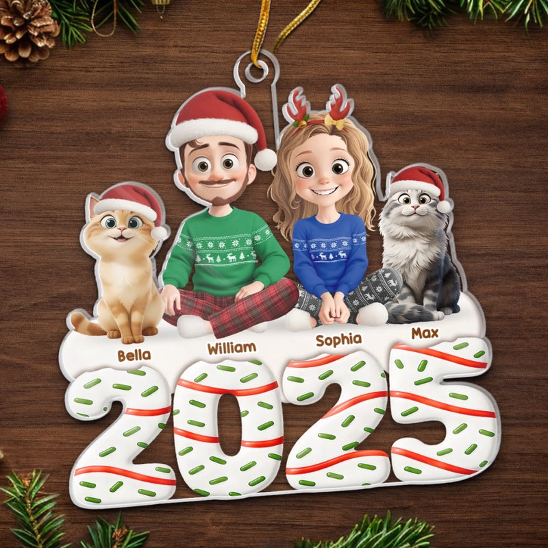 Custom Acrylic Ornament - Personalized Christmas Anniversary Birthday Gifts For Couples, Family, Husband and Wife, Cat Lovers, Cat Owners - Home Is Filled With Love And Gentle Purrs