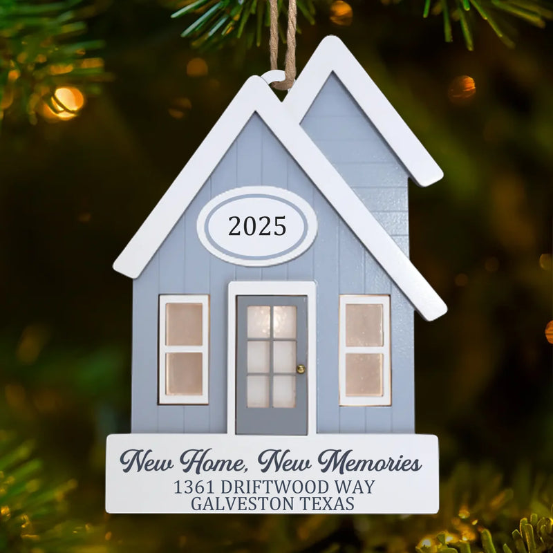 Custom First Christmas In New Home Wood Ornament - Personalized Anniversary Christmas Wedding Gifts For Husband And Wife, Him And Her, New Homeowners, Couples, Friends - Together Under One Roof