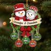 Custom Snowman Acrylic Ornament - Personalized Christmas Birthday Gifts For Grandpa, Grandma - Together Our Hearts Find Home