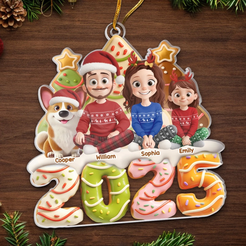 Custom Acrylic Ornament - Personalized Christmas Birthday Gifts For Family, Dog Cat Lovers - Cheers To Family Love