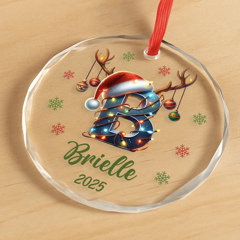 Custom Photo Baby First Christmas Glass Ornament - Personalized Christmas Baby Shower, Gifts For New Moms, New Dads, New Parents - First Little Light