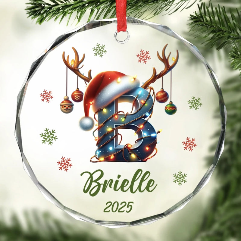 Custom Photo Baby First Christmas Glass Ornament - Personalized Christmas Baby Shower, Gifts For New Moms, New Dads, New Parents - First Little Light