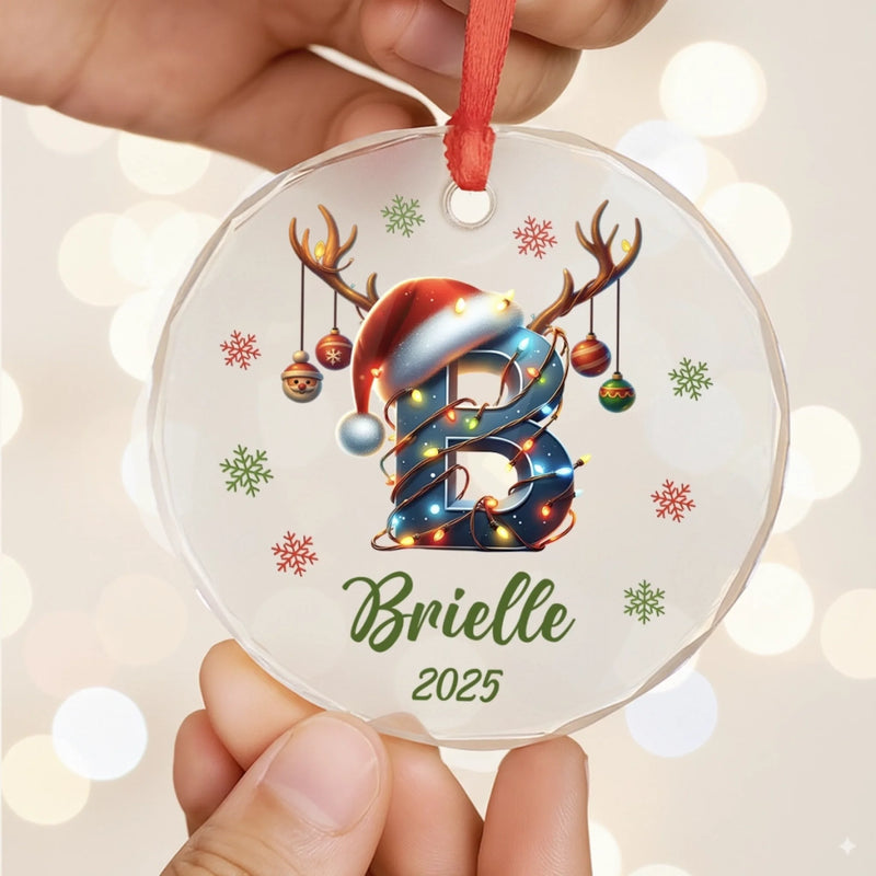 Custom Photo Baby First Christmas Glass Ornament - Personalized Christmas Baby Shower, Gifts For New Moms, New Dads, New Parents - First Little Light