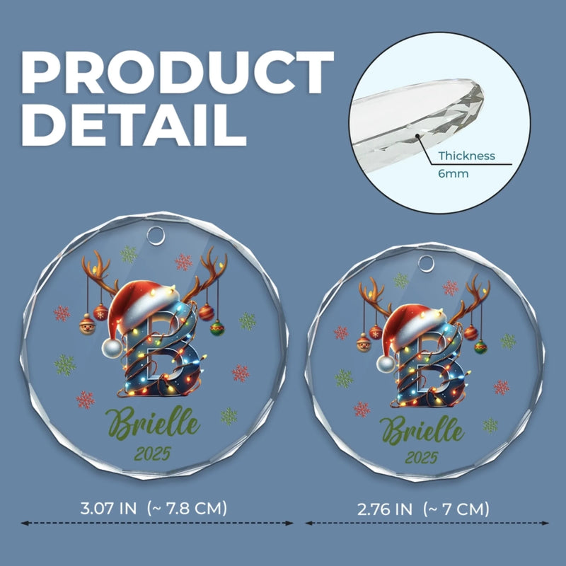 Custom Photo Baby First Christmas Glass Ornament - Personalized Christmas Baby Shower, Gifts For New Moms, New Dads, New Parents - First Little Light