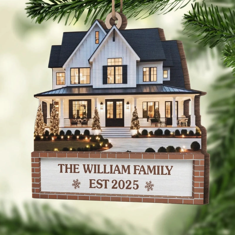 Custom Photo First Christmas In New Home Wood Ornament - Personalized Anniversary Christmas Wedding Gifts For Husband And Wife, Him And Her, New Homeowners, Couples, Friends - Love Fills Home