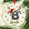 Custom Photo Baby First Christmas Glass Ornament - Personalized Christmas Baby Shower, Gifts For New Moms, New Dads, New Parents - First Little Light