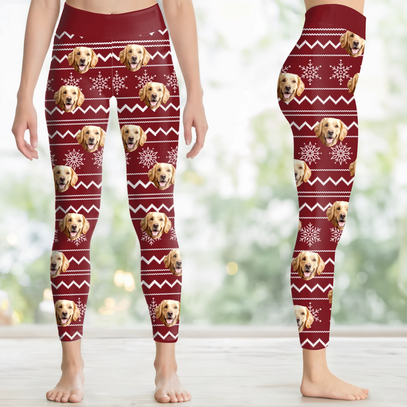 Custom Photo Women Leggings - Personalized  Christmas Birthday Gifts For Dog Cat Lovers, Dog Dad And Mom, Cat Owners - Pawty All The Way
