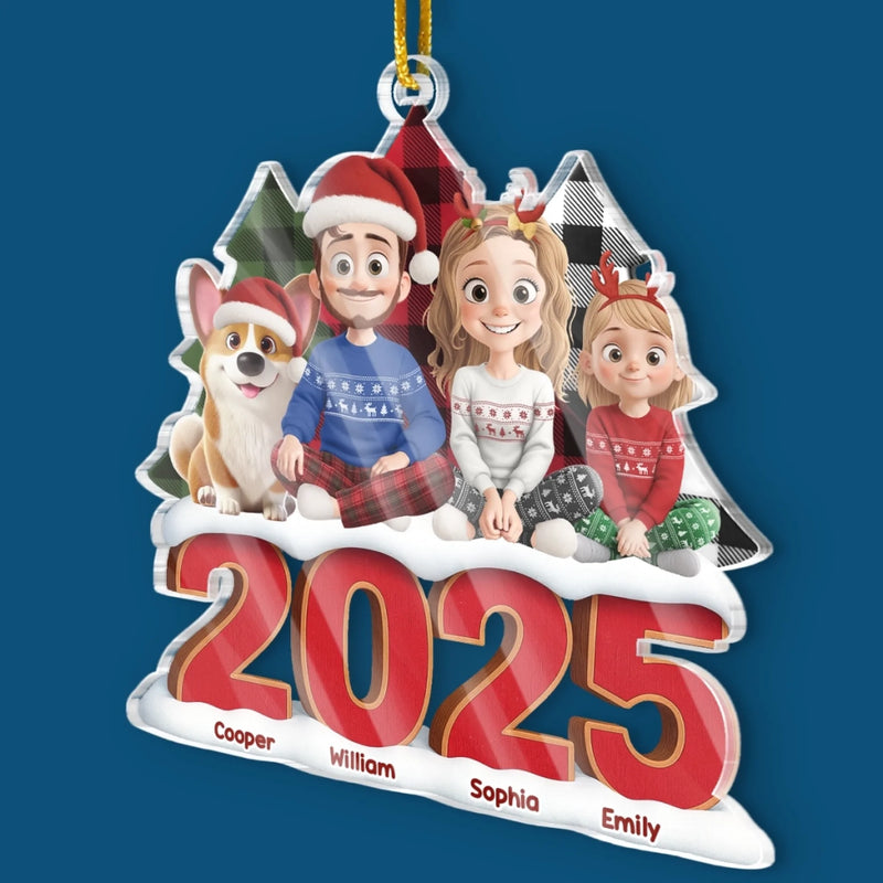 Custom Acrylic Ornament - Personalized Christmas Birthday Gifts For Family, Dog Cat Lovers - Sweet Family Moments