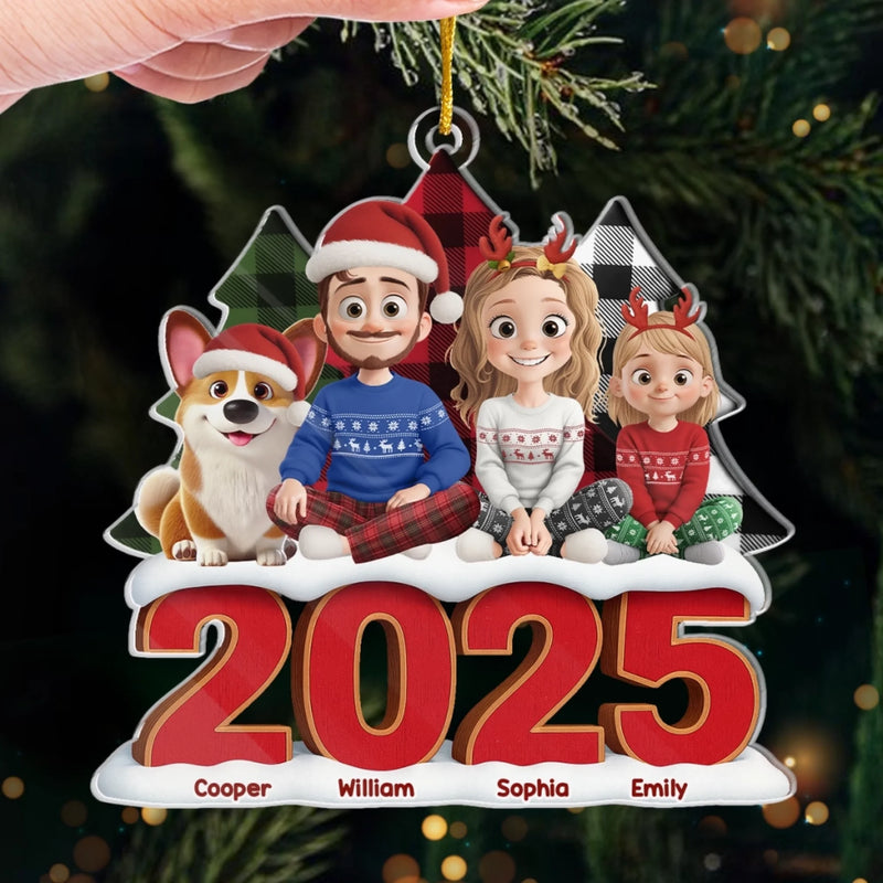 Custom Acrylic Ornament - Personalized Christmas Birthday Gifts For Family, Dog Cat Lovers - Sweet Family Moments