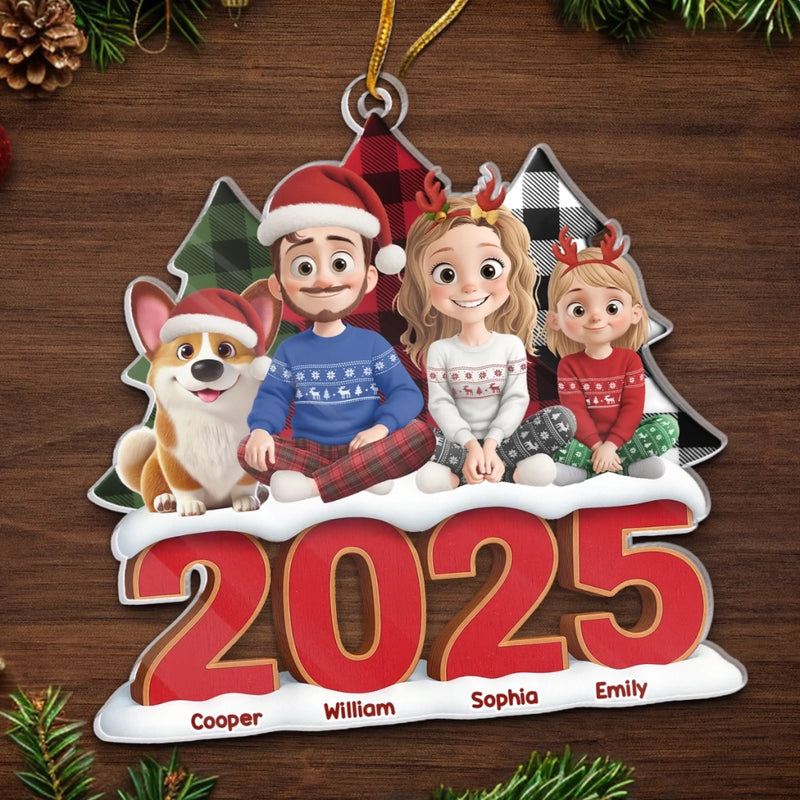 Custom Acrylic Ornament - Personalized Christmas Birthday Gifts For Family, Dog Cat Lovers - Sweet Family Moments