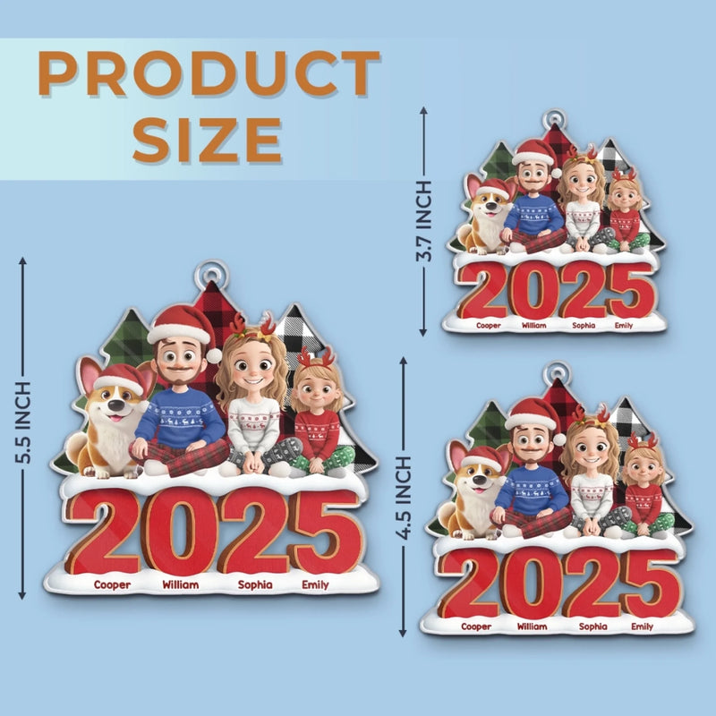Custom Acrylic Ornament - Personalized Christmas Birthday Gifts For Family, Dog Cat Lovers - Sweet Family Moments