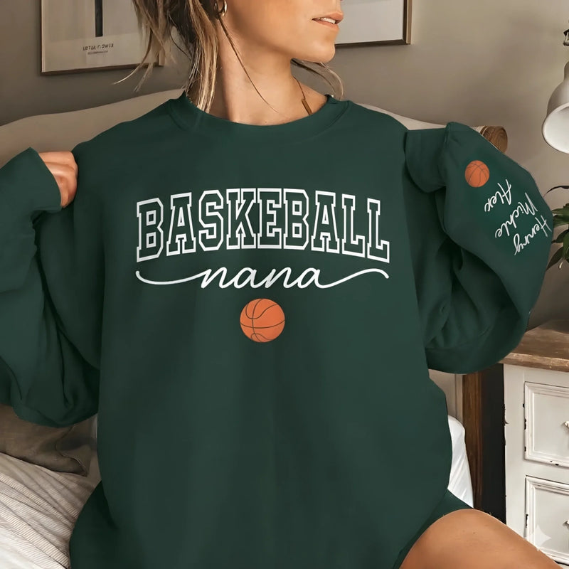 Custom Unisex Sweatshirt, Hoodie With Design On Sleeve - Personalized Birthday Sport Gifts For Mom, Grandma, Sports Fans, Sports Lovers - Generations United In Every Game
