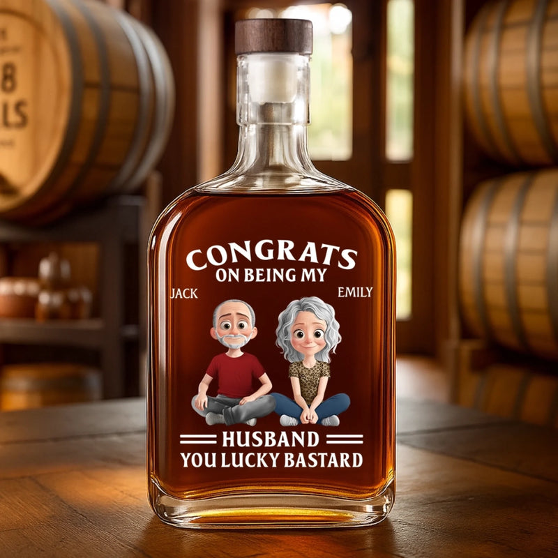 Custom Whiskey Bottle - Personalized Anniversary Wedding Gifts For Husband And Wife, Him And Her - Till The Last Drop
