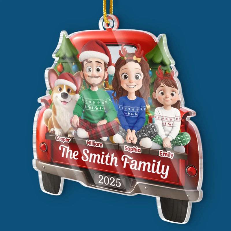Custom Acrylic Ornament - Personalized Christmas Birthday Gifts For Family, Dog Cat Lovers - All Roads Lead To Family