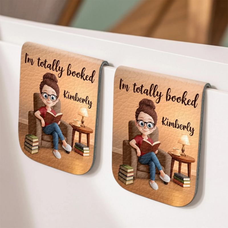 Custom Leather Magnetic Bookmark - Personalized  Bookish Gifts For Book Lovers, Bookworms, Readers - Between Pages Magic