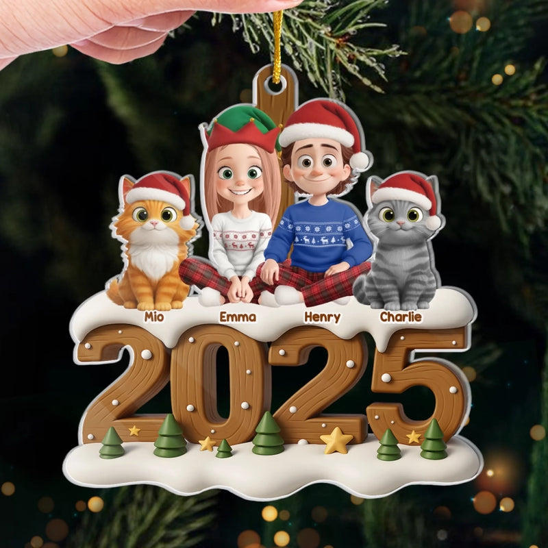 Custom Acrylic Ornament - Personalized Christmas Birthday Gifts For Family, Dog Cat Lovers - Santa’s Favorite Family