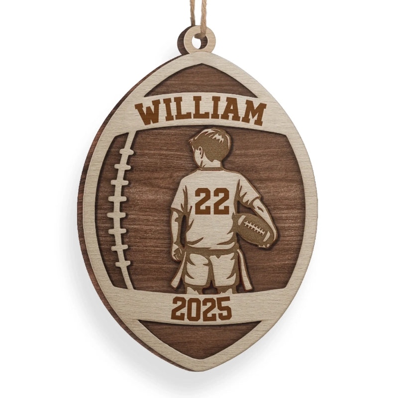 Custom American Football Wood Ornament -Personalized Gift For Birthday, Football Football Lovers, NFL Fans, Sport Lovers, Senior Graduation Gift, Christmas Gifts, Christmas Decoration - Born To Play