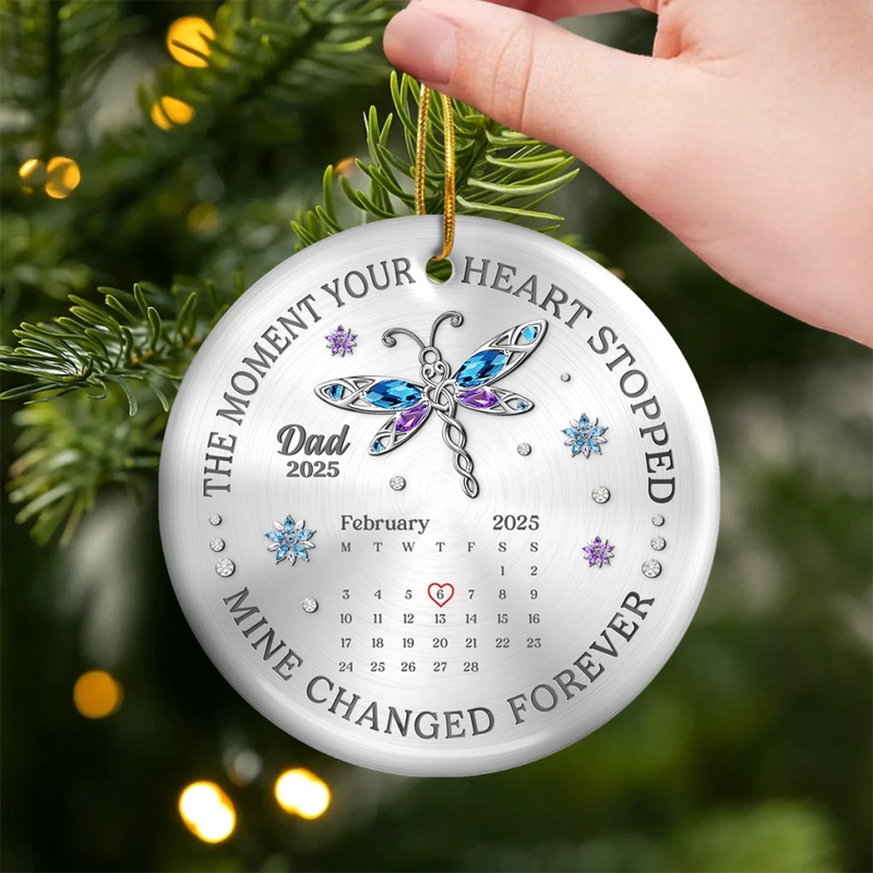 Custom Cardinal Ceramic Ornament - Personalized Christmas Memorial Sympathy Gifts For Loss Of Mom, Dad - A Life Remembered With Endless Love