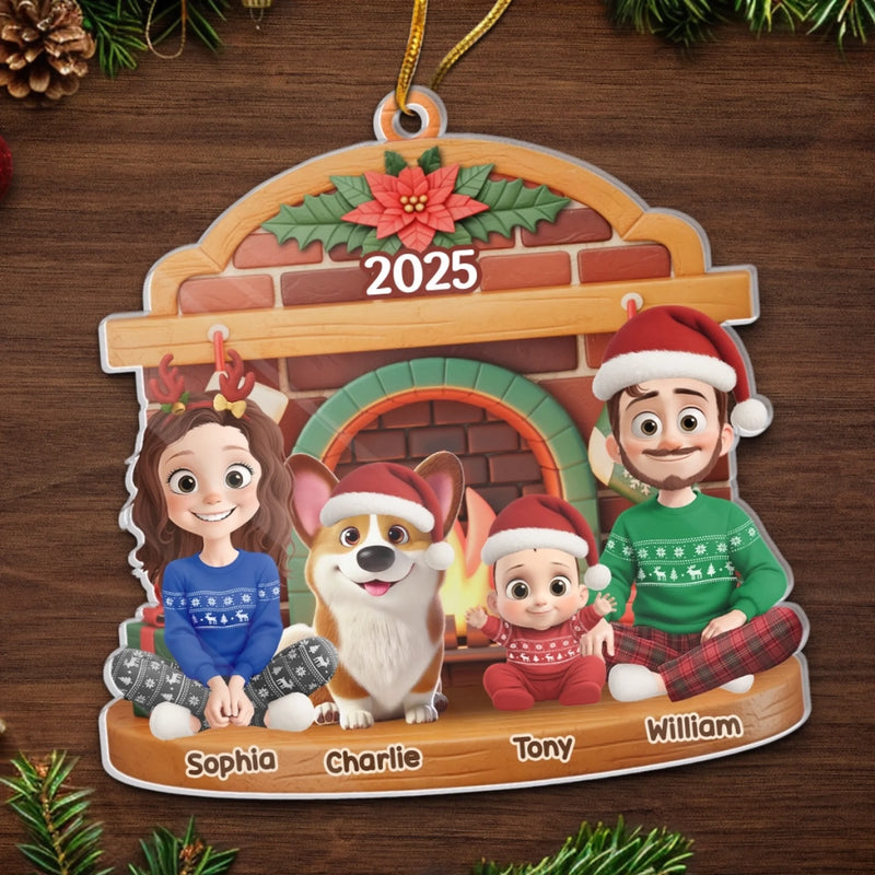 Custom Acrylic Ornament - Personalized Christmas Birthday Gifts For Family, Dog Cat Lovers - Joy Begins At Home