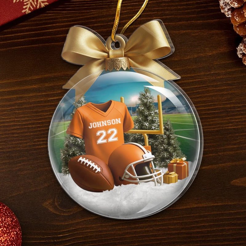Custom American Football Acrylic Ornament - Personalized Gift For Birthday, Football Football Lovers, NFL Fans, Sport Lovers, Senior Graduation Gift, Christmas Gifts, Christmas Decoration - Chasing Dreams One Pitch