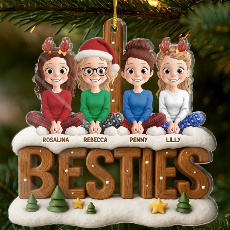 Custom Acrylic Ornament - Personalized Best Friend Christmas Birthday Gifts For Women, Besties, Sisters, BFF - Shiny Like Us