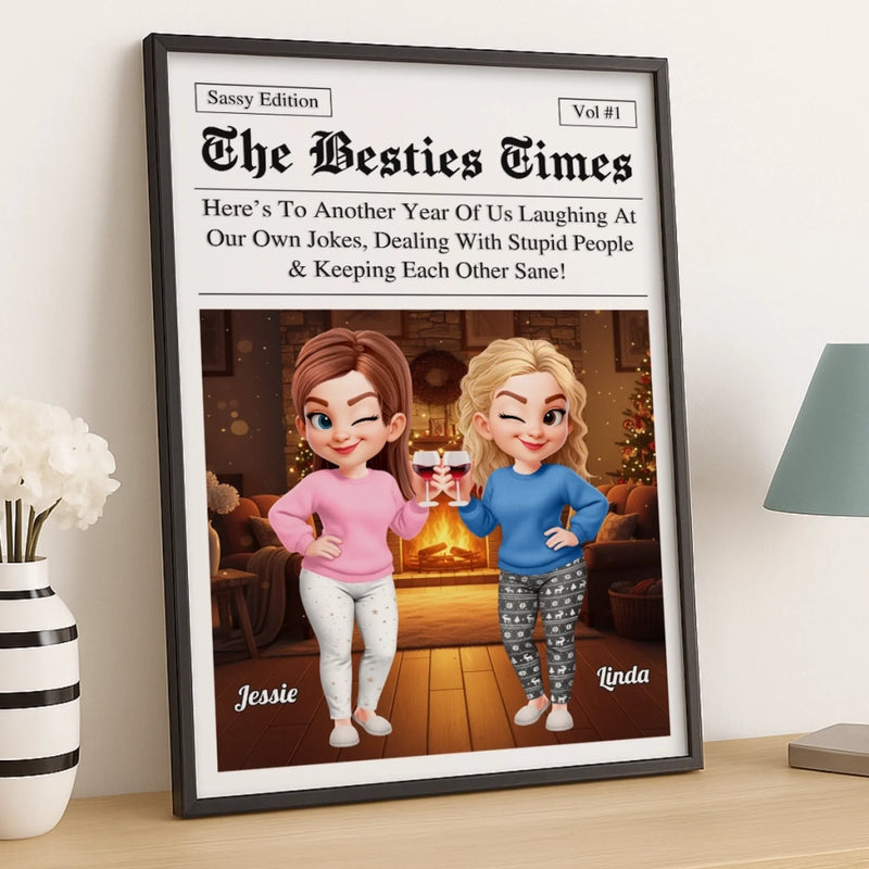 Custom Vertical Poster - Personalized Best Friend Christmas Birthday Gifts For Women, Besties, Sisters, BFF - With You Always Better