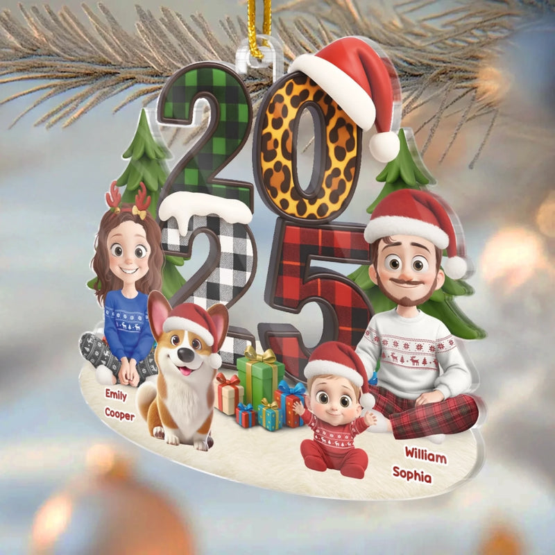 Custom Acrylic Ornament - Personalized Christmas Birthday Gifts For Family, Dog Cat Lovers - Santa Squad Ready