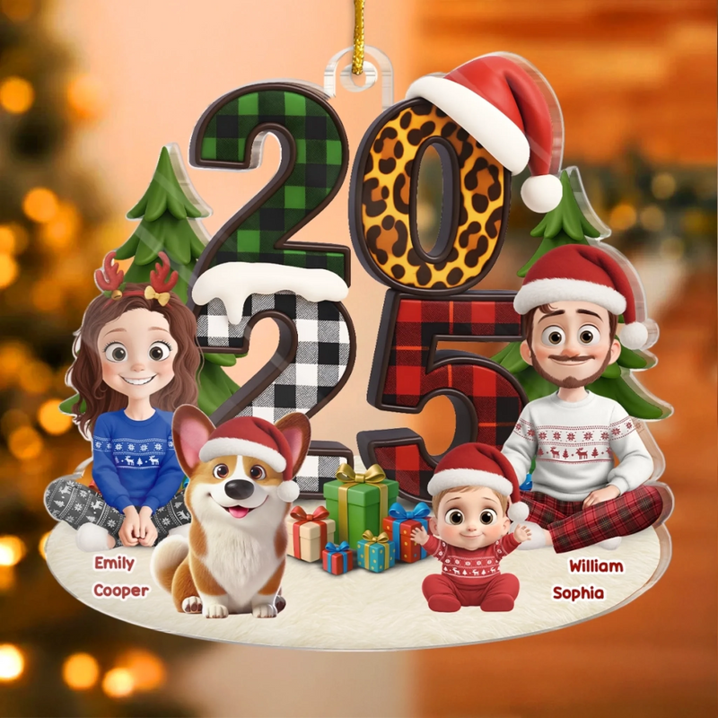 Custom Acrylic Ornament - Personalized Christmas Birthday Gifts For Family, Dog Cat Lovers - Santa Squad Ready