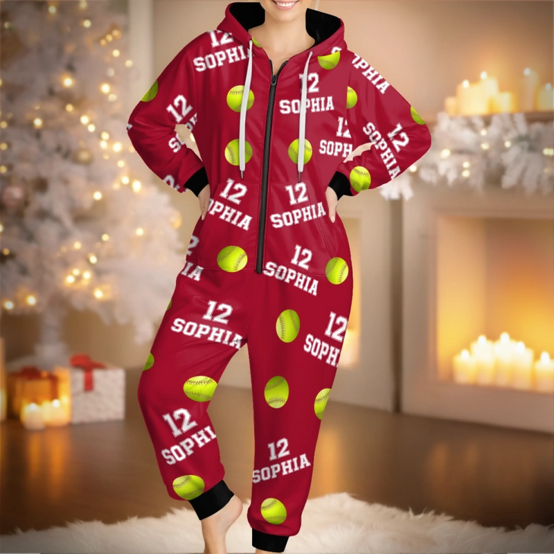 Custom Adult Onesie - Personalized Christmas Birthday Softball Gifts For Softball Lovers, Sports Fans, Sports Lovers - Fastpitch Fever