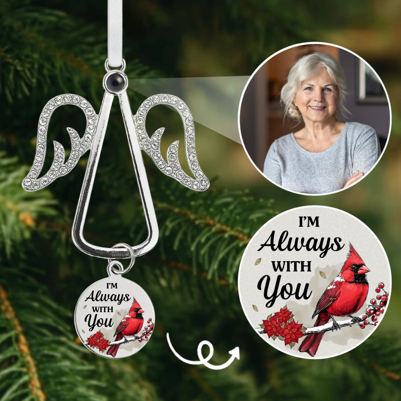 Custom Photo Projection Ornament With Charm - Personalized Christmas Memorial Sympathy Gifts For Loss Of Mom, Dad - Forever In The Hearts Of Many